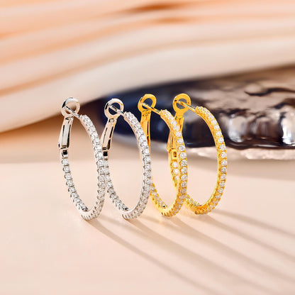 Timeless Moissanite Gold Plated Hoop Earrings