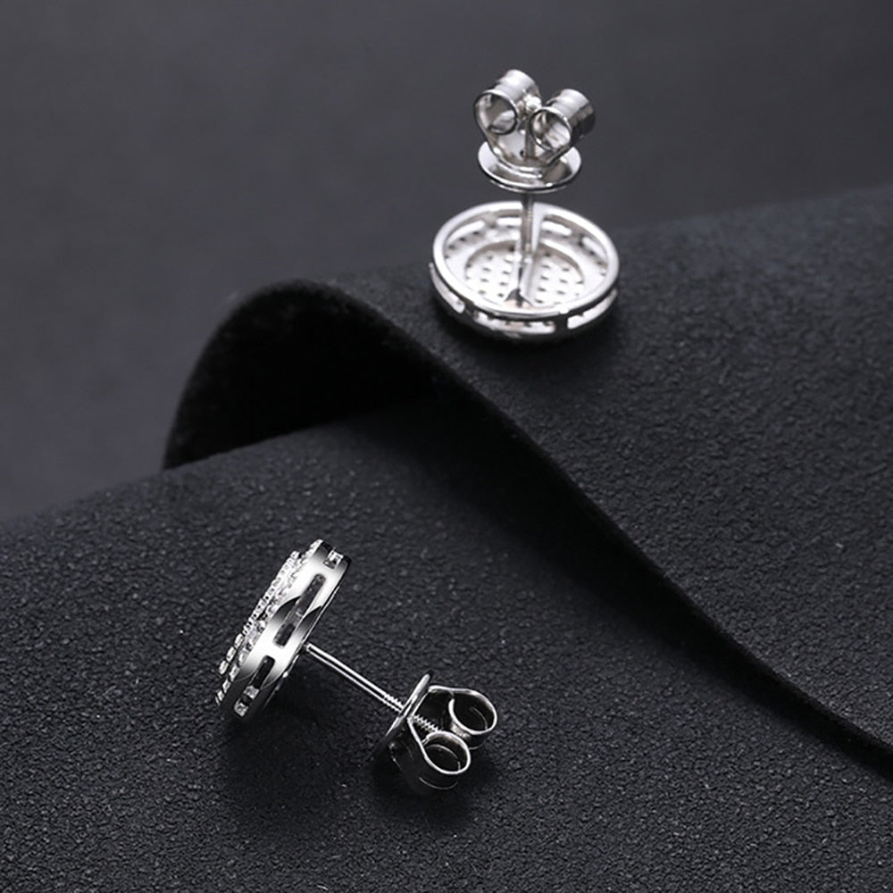 Brinco Centelha Moissanite em Prata Folheado à Ouro Branco 18k - Loratta