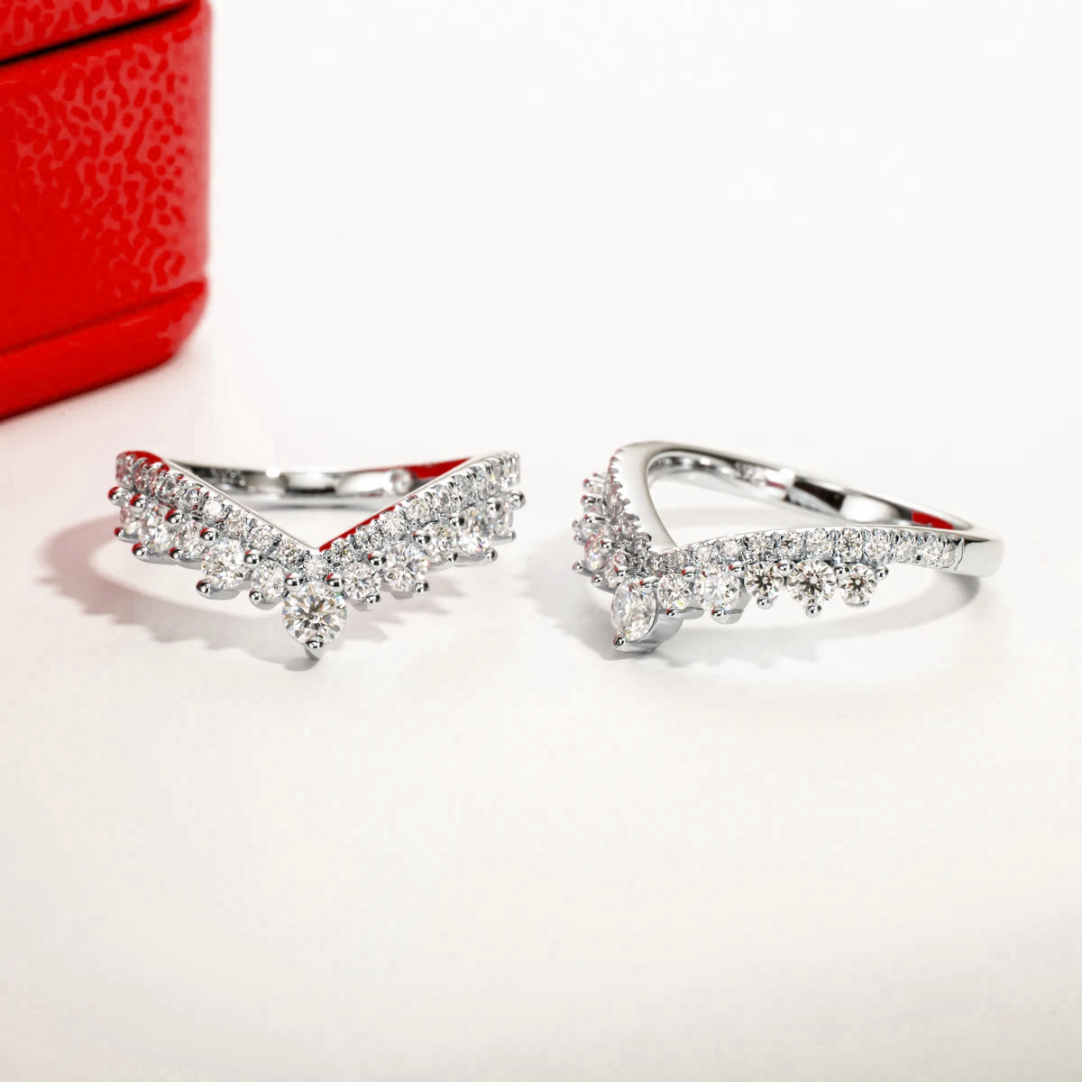 Celestial Crown Moissanite Half Eternity Ring