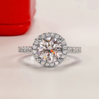 Crown Halo Brilliant Moissanite Gold Plated Ring