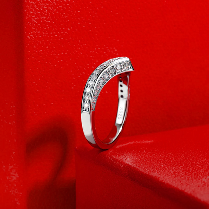 Venus V-Shape Pavé Moissanite Gold Plated Ring