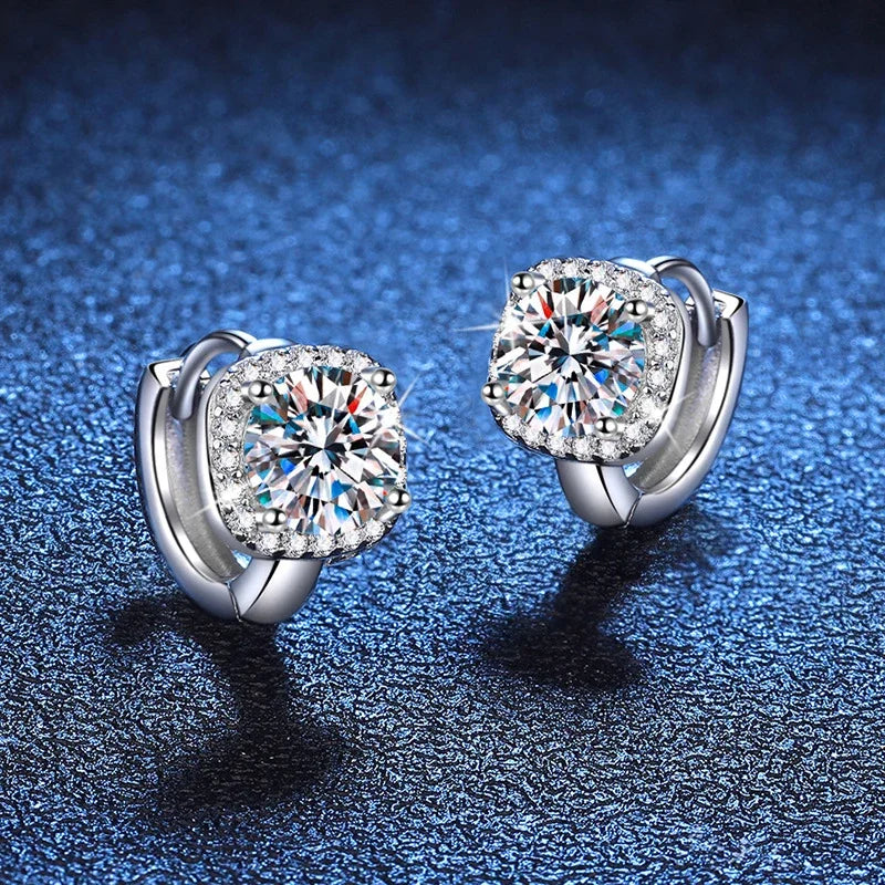 Serene Brilliance Moissanite Gold Plated Earrings