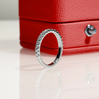 Radiant Half Eternity Moissanite Gold Plated Ring