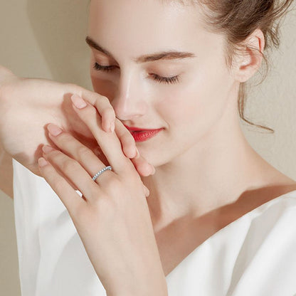 Round Cut Moissanite Gold Plated Full Eternity Ring